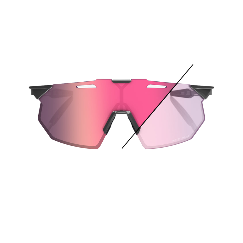 100% Hypercraft SQ Pro-Race Frameless Sunglasses - Gloss Light Grey / Photochromic Rose Gold Mirror