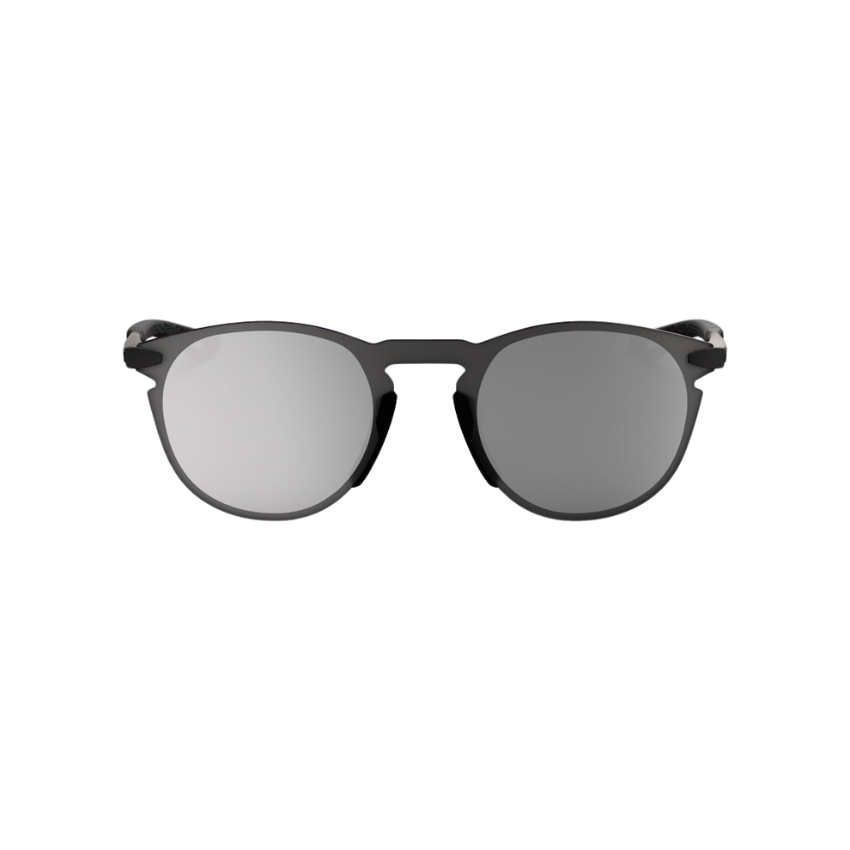 100% Legere Round Active Lifestyle & Performance Sunglasses - Matte Black / Silver Mirror
