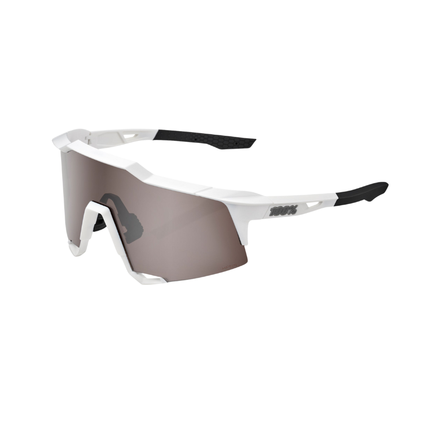 100% SPEEDCRAFT MATTE WHITEHiPER SILVER MIRROR LENS
