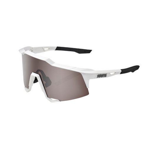 100% SPEEDCRAFT MATTE WHITEHiPER SILVER MIRROR LENS