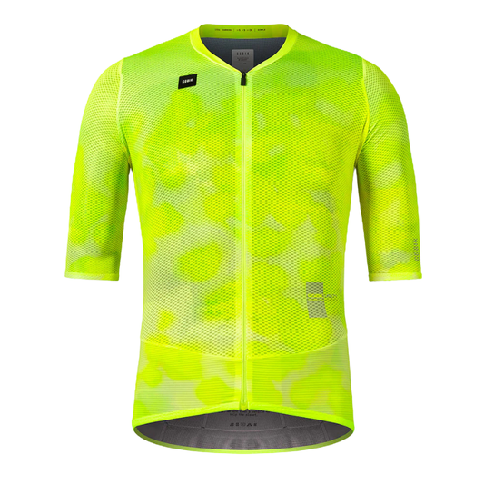 Gobik Carrera 3.0 unisex short sleeve cycling jersey in high visibility vibrant neon Nuclear yellow edition ultra slim pro peloton aerodynamic race fit - Epic Sports Kenya