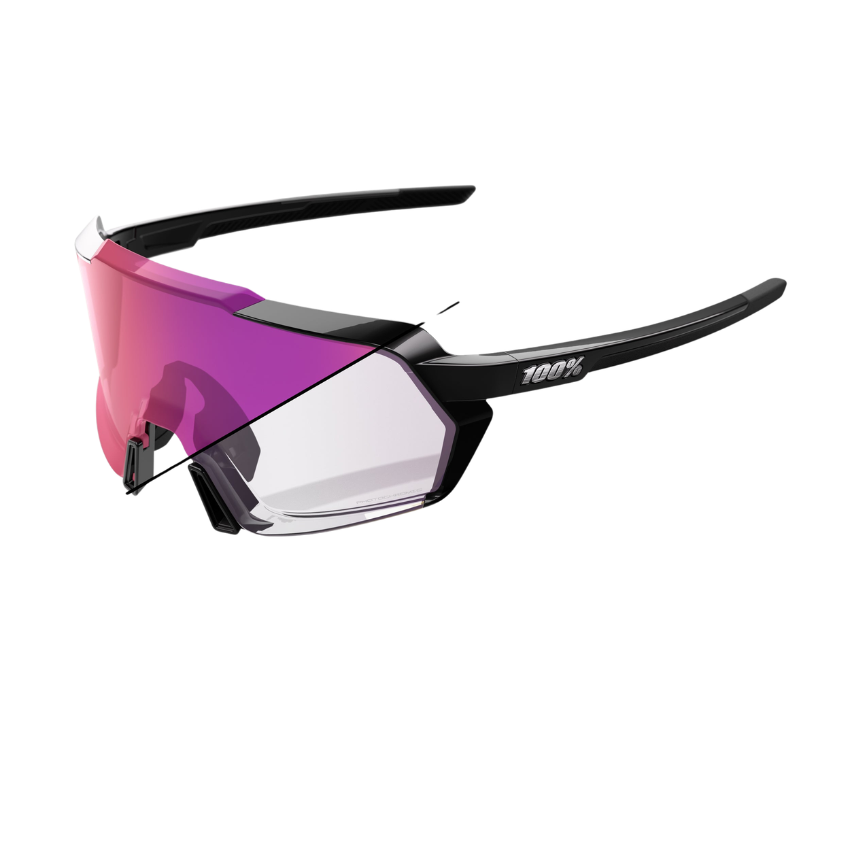 KORBIN® GLOSS  BLACK PHOTOCHROMIC PURPLE MIRROR LENS