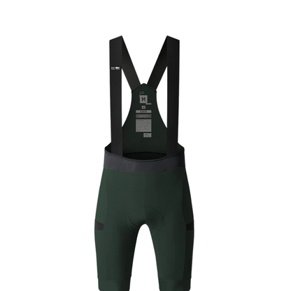 Gobik Grit 3.0 men's cargo cycling bib shorts in deep pinewood forest green colorway premium K10 endurance chamois with side mesh storage pockets - Epic Sports Kenya