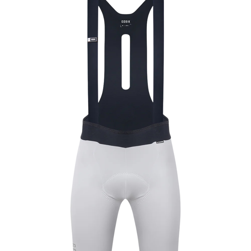 Gobik X Men's Diamond K10 pro cycling bib shorts in Diamond colorway showing their minimalist DUALKNIT PRO circular knit fabric raw-cut seamless leg bands and ergonomic graphene threaded thermal shoulder straps - Epic Sports Kenya