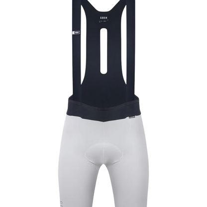Gobik X Men's Diamond K10 pro cycling bib shorts in Diamond colorway showing their minimalist DUALKNIT PRO circular knit fabric raw-cut seamless leg bands and ergonomic graphene threaded thermal shoulder straps - Epic Sports Kenya