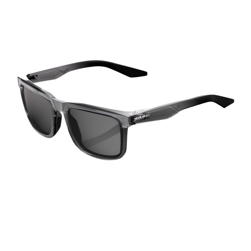 100% Blake active lifestyle and performance sunglasses in Translucent Smoke showing their classic keyhole bridge frame and neutral Base Smoke lens - Epic Sports Kenya