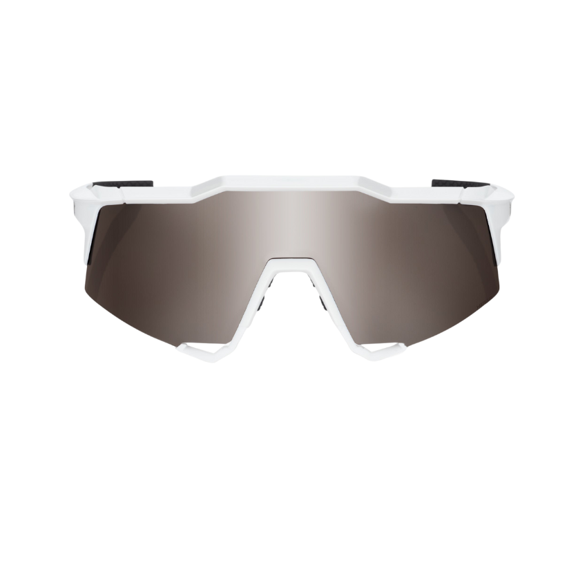 100% SPEEDCRAFT MATTE WHITEHiPER SILVER MIRROR LENS