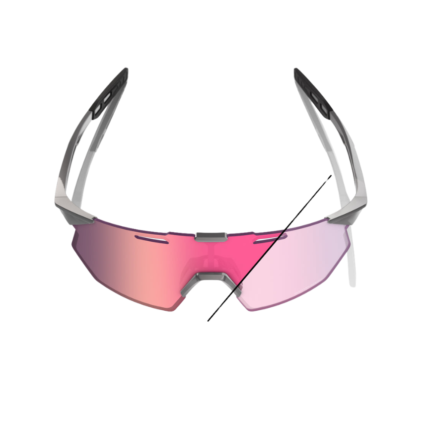 100% Hypercraft SQ Pro-Race Frameless Sunglasses - Gloss Light Grey / Photochromic Rose Gold Mirror