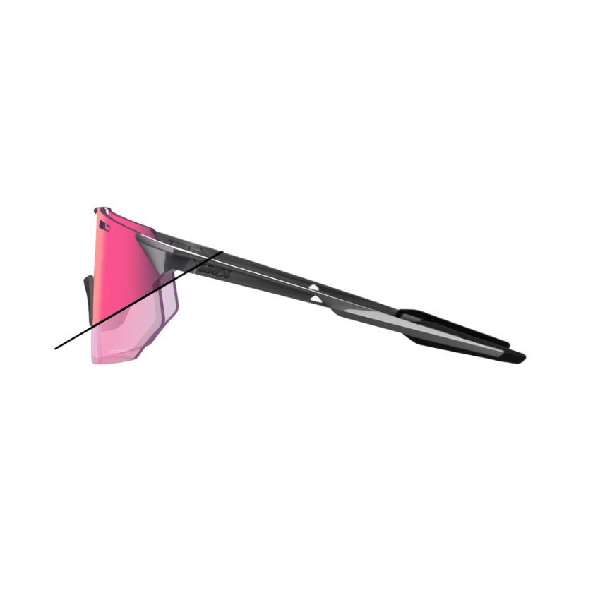 100% Hypercraft SQ Pro-Race Frameless Sunglasses - Gloss Light Grey / Photochromic Rose Gold Mirror