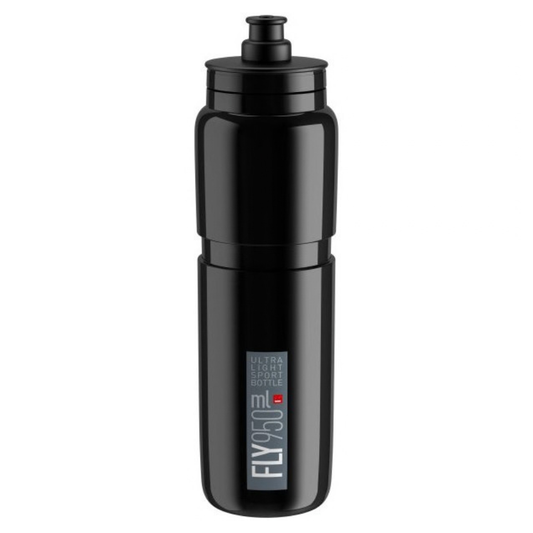 Elite Fly Bottle 950ml - Black / Grey High-Flow Cycling Water Bottle