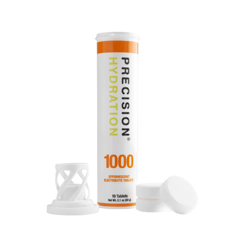 Precision Hydration PH 1000 low-calorie heavy-sweat electrolyte drink mix box and stick packs showing sodium composition and hydration science - Epic Sports Kenya