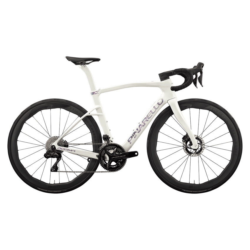 Pinarello New Dogma X Shimano Dura-Ace Di2 PM Carbon Endurance Road Bike – MOONLIGHT FROST – Princeton Grit 4540 X – side