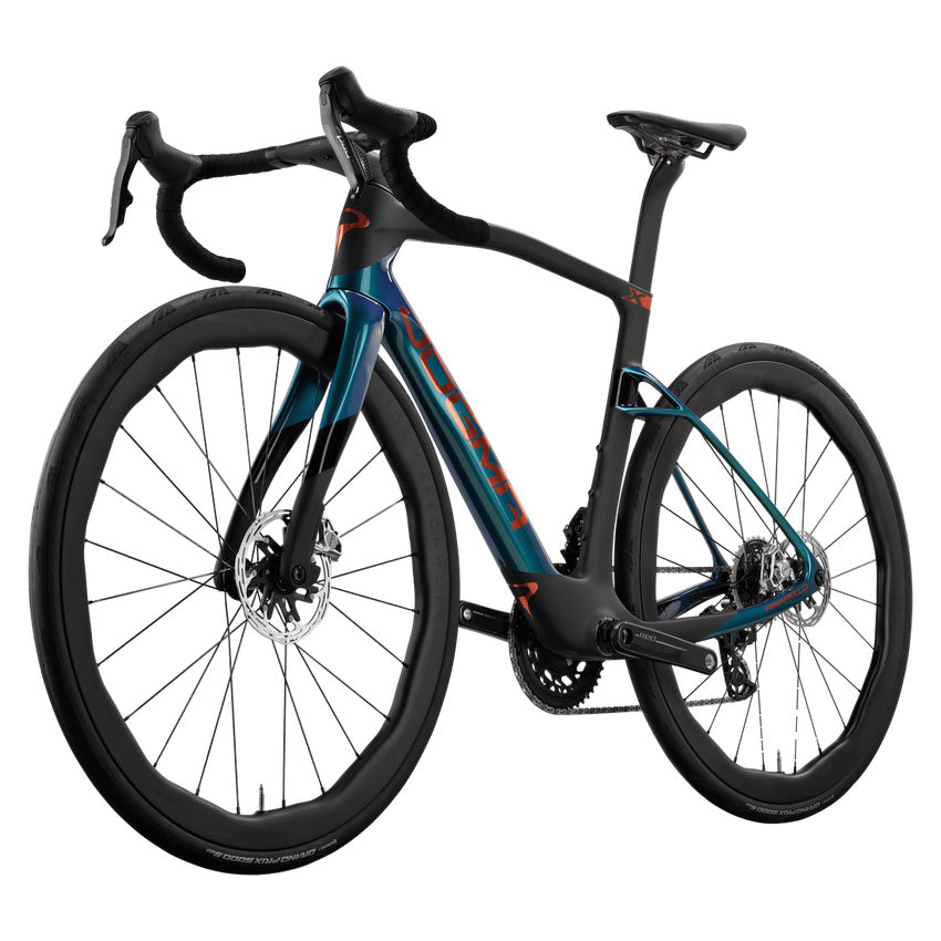 Pinarello New Dogma X SRAM Red AXS PM Carbon Endurance Road Bike – JADE ECLIPSE – Princeton Grit 4540 X – front three quarter