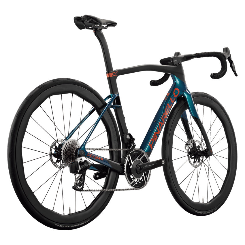 Pinarello New Dogma X SRAM Red AXS PM Carbon Endurance Road Bike – JADE ECLIPSE – Princeton Grit 4540 X – rear three quarter