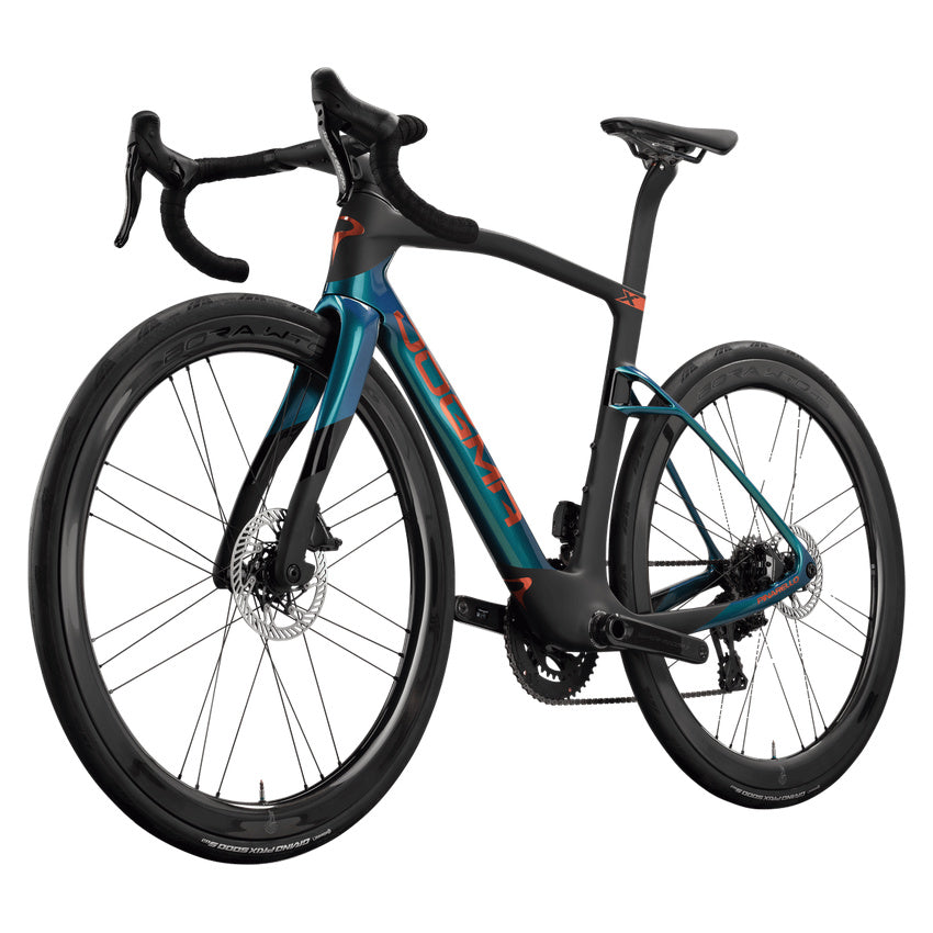 Pinarello New Dogma X Campagnolo Super Record 13 Carbon Endurance Road Bike – JADE ECLIPSE – Campagnolo Bora WTO 45 X – front three quarter
