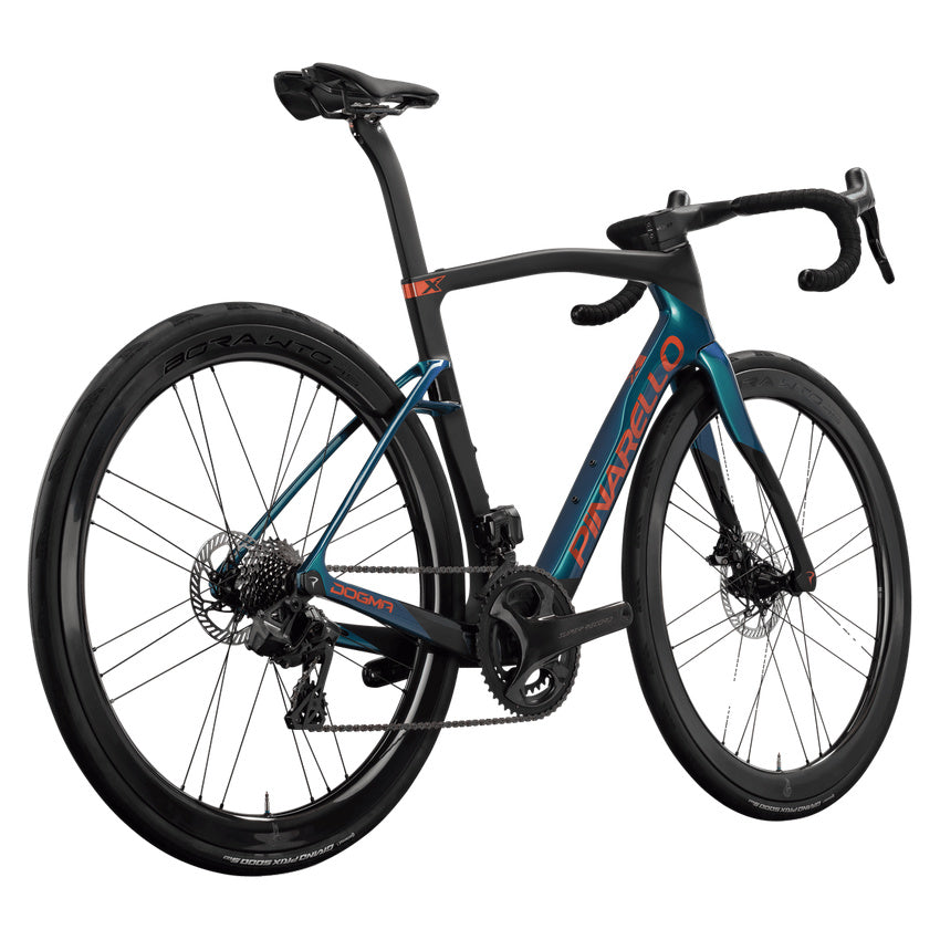 Pinarello New Dogma X Campagnolo Super Record 13 Carbon Endurance Road Bike – JADE ECLIPSE – Campagnolo Bora WTO 45 X – rear three quarter