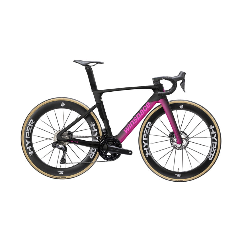 Winspace T1600 Dura-Ace Di2 Carbon Road Bike – Black/Pink